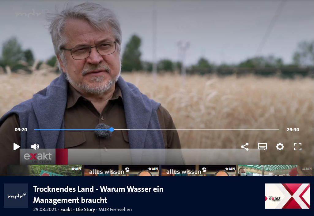 Sendungsbild "Exakt – die Story" Prof. Dr. Dietrich Borchardt zu Trocknendes Land - Warum Wasser ein Management braucht